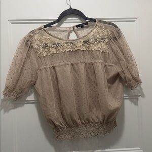 Ambiance Cream Lace Blouse